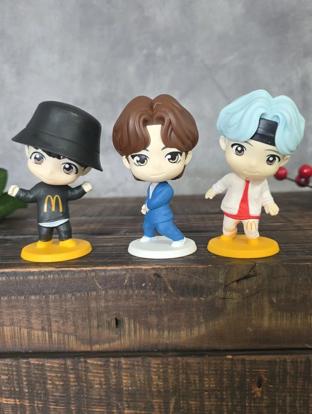 TinyTan x BTS Suga, Jung Kook, and V Figurines K-Pop McDonalds Toys